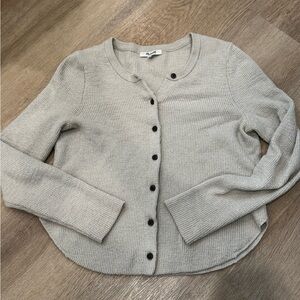 Madewell Beige Button-Up Sweater